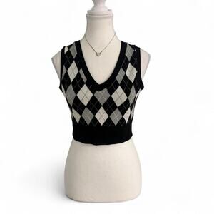 Altard State Argyle Pladded Patterned  Sweater Vest Size M Perfect Layering Pice